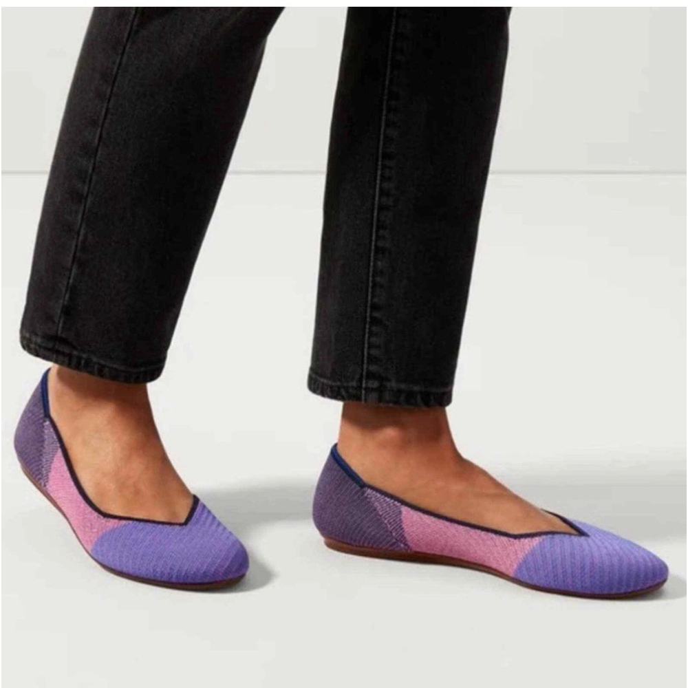 Rothy’s metallic lilac flats size 9.5 cute fun pink purple two toned